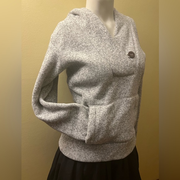 Nike ACG Sherpa Hoodie Women’s Fleece Lined Grey Pullover Button Y2K Gray - Picture 3 of 9